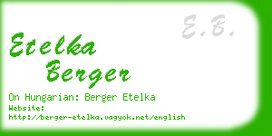 etelka berger business card